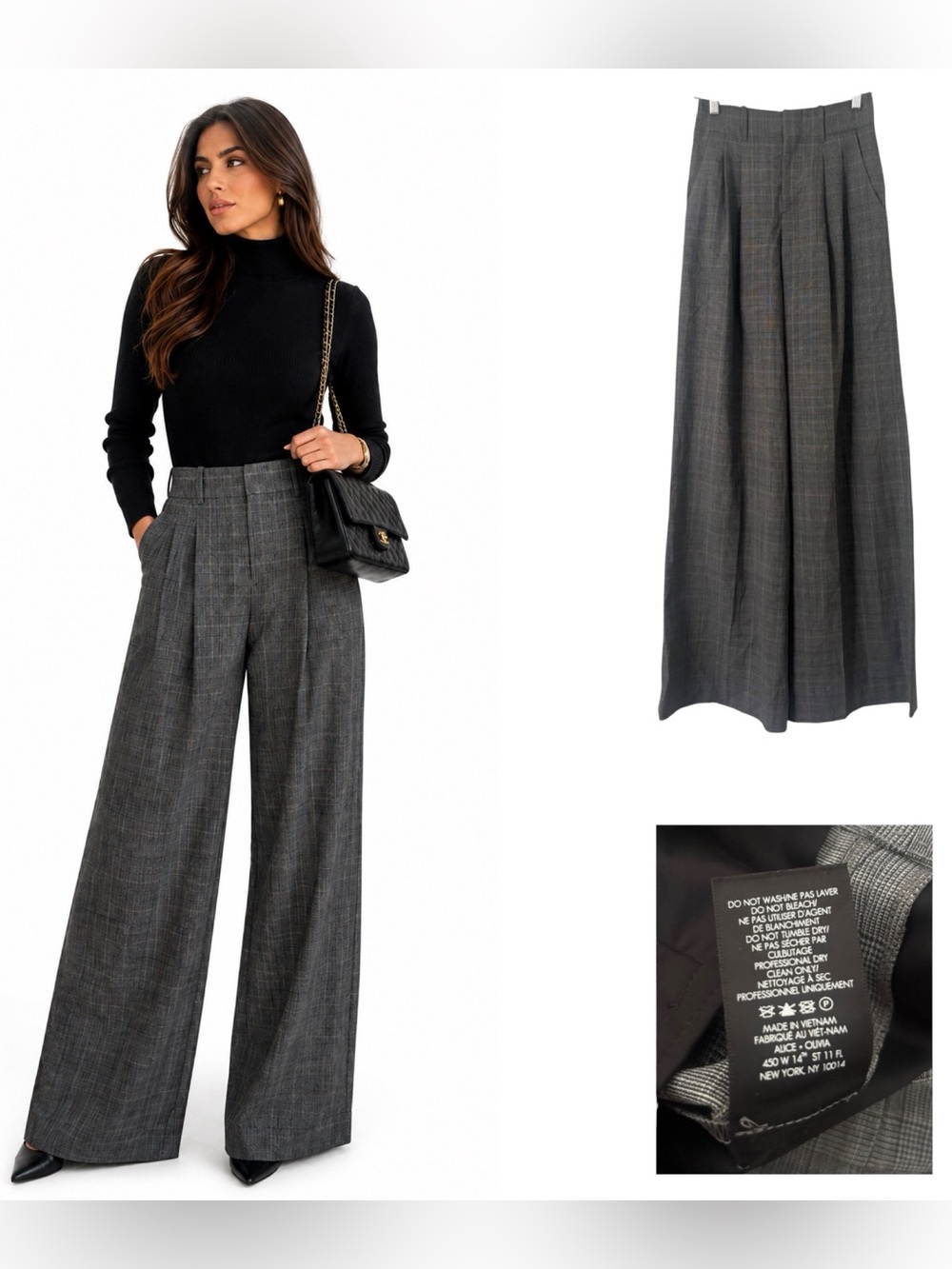 Alice + Olivia High Waisted Wide Leg Trousers